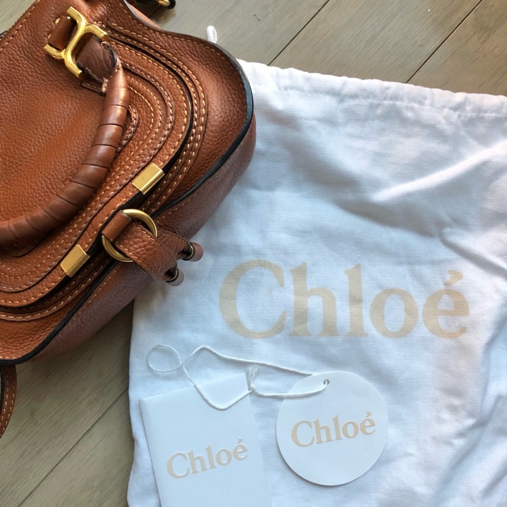 ❌ SOLD ❌ Chloe Mini Double Carry Marcie Satchel in Brown Tan Leather